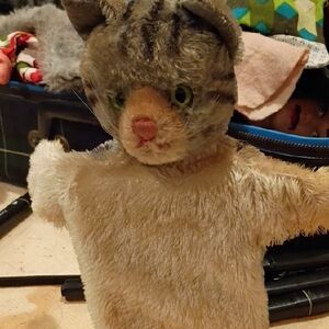 Vintage Steiff Tabby Cat Hand Puppet